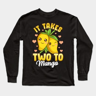 Cute & Funny It Takes Two To Mango Fruit Pun Long Sleeve T-Shirt